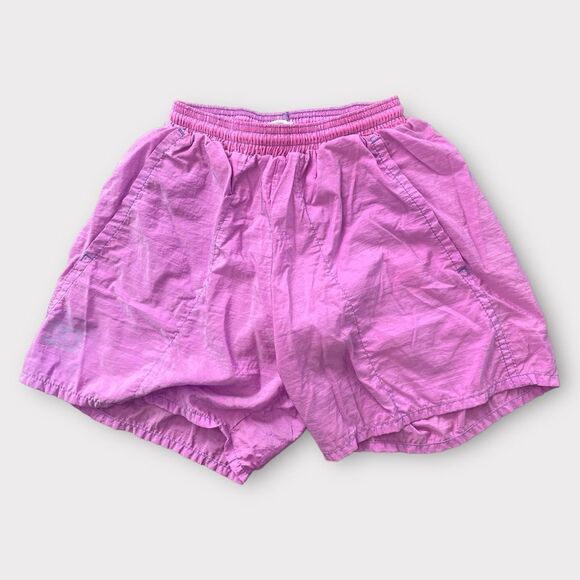 Retro Trek Wear USA Union Made Athletic Lined Shorts size Small in Pink & Black - Picture 3 of 15